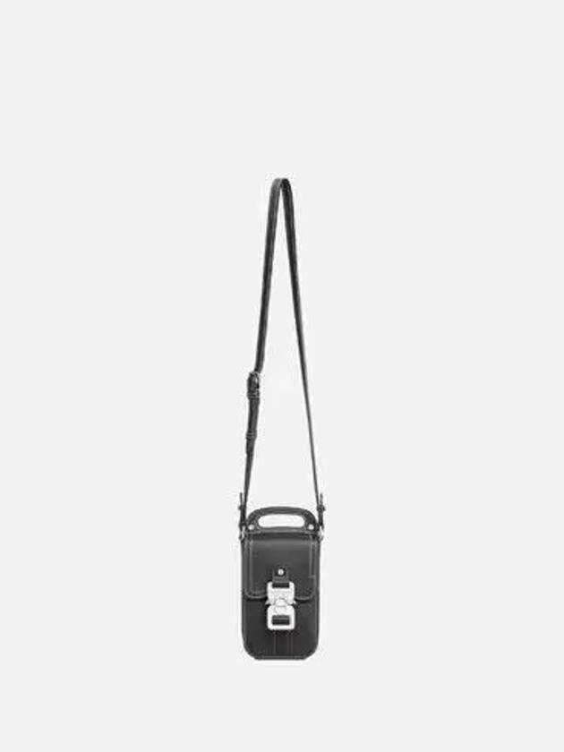 Saddle Vertical Strap Grained Calfskin Pouch Black - DIOR - BALAAN 5