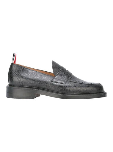 Men's Pebble Grain Leather Penny Loafers Black - THOM BROWNE - BALAAN 1