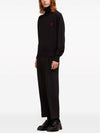 Men's Heart Logo Wool Turtleneck Black - AMI - BALAAN 5