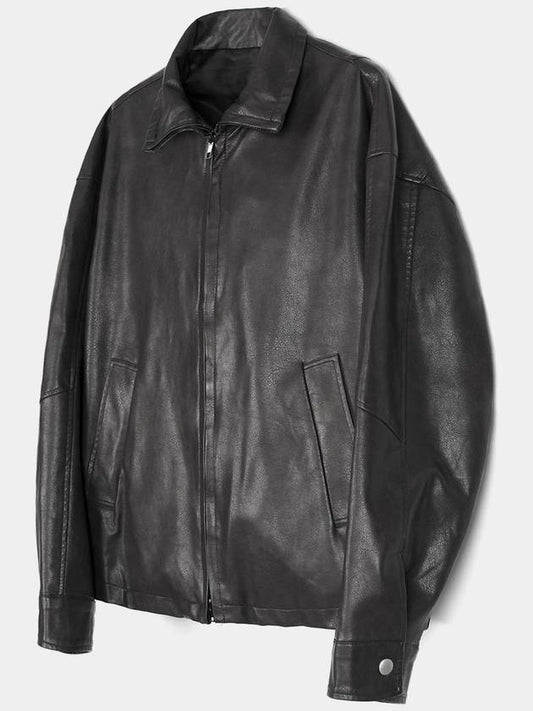 2Way High Neck Leather Jacket Black - EXCONTAINER - BALAAN 2