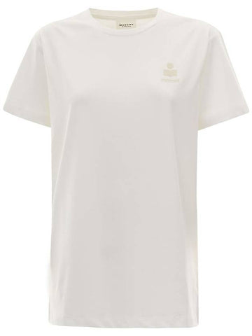 'Aby' White Crewneck T-Shirt With Small Logo Print Woman Isabel Marant Etoile - ISABEL MARANT ETOILE - BALAAN 1