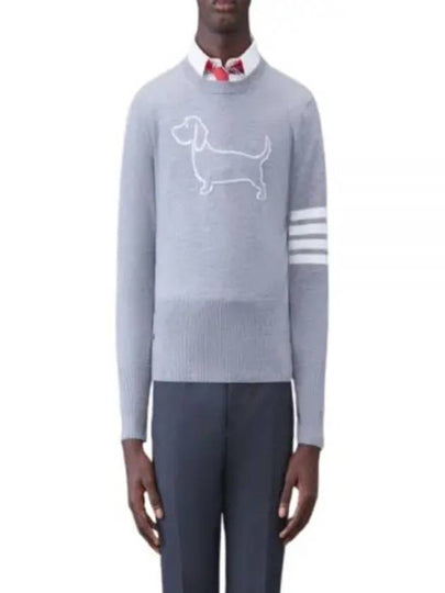 Hector 4-Bar Crewneck Pullover Merino Wool Knit Top Grey - THOM BROWNE - BALAAN 2