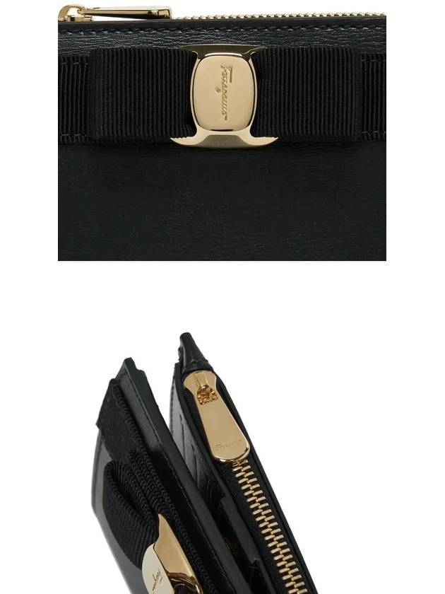 Vara Bow Half Wallet Black - SALVATORE FERRAGAMO - BALAAN 4