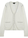 Women's Washable Silk V-Neck Cardigan White - THEORY - BALAAN 3