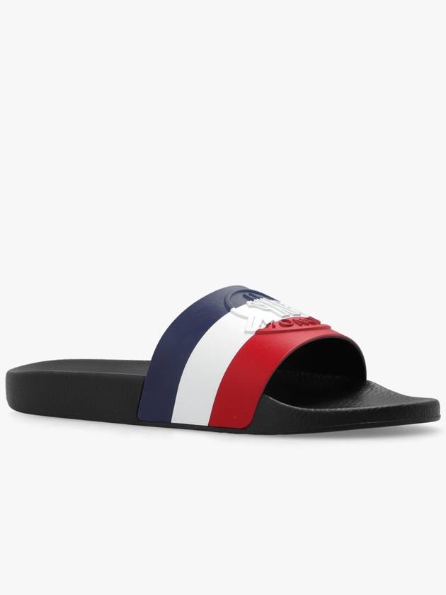 Basile Striped Rubber Slippers Black - MONCLER - BALAAN 5