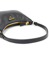 1BC204 Black Saffiano Leather Gold Plated Triangle Mini Hobo Shoulder Bag - PRADA - BALAAN 6