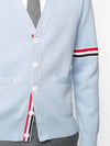 Milano Stitch Sprite Armband Cotton V-neck Cardigan Light Blue - THOM BROWNE - BALAAN 4