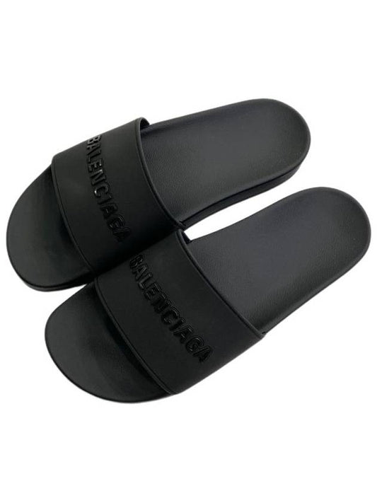 Monochrome Logo Rubber Men s Full Slide Slippers 565826 - BALENCIAGA - BALAAN 2