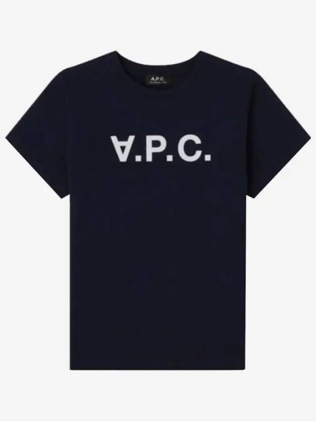 VPC Logo Organic Cotton Short Sleeve T-Shirt Navy - A.P.C. - BALAAN 3