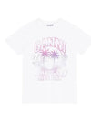 Logo Print Short Sleeve T-Shirt White - GANNI - BALAAN 2