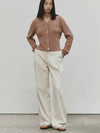 Sand Denim Wide Slacks Cream Beige - NOIRER FOR WOMEN - BALAAN 8