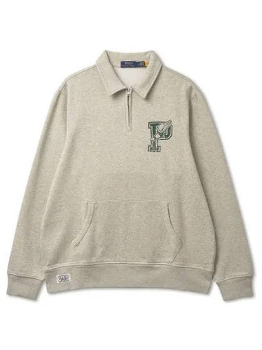 P wing fleece collar sweatshirt gray - POLO RALPH LAUREN - BALAAN 1