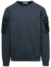 Men's Wappen Patch Cargo Pocket Sweatshirt Grey - STONE ISLAND - BALAAN 2