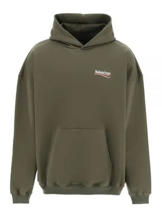 Men's Political Campaign Large Fit Hoodie Khaki - BALENCIAGA - BALAAN 2