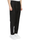 Men's Mohair Wool Straight Pants Black - PRADA - BALAAN 4