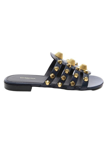 Stud Strap Slippers Navy - BALENCIAGA - BALAAN 1