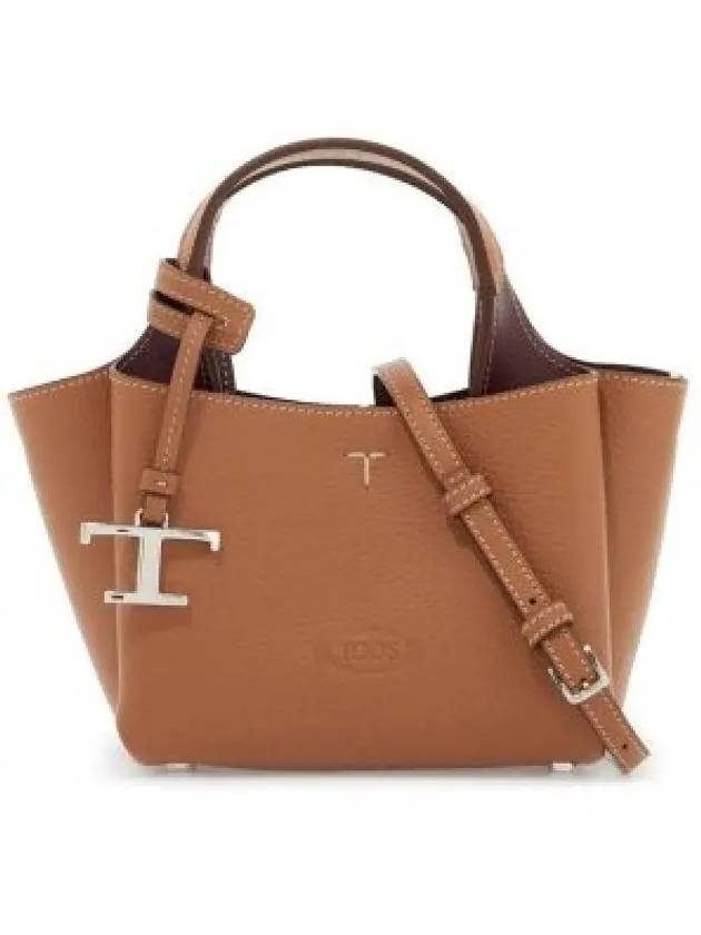 Micro Leather Tote Bag Brown - TOD'S - BALAAN 2