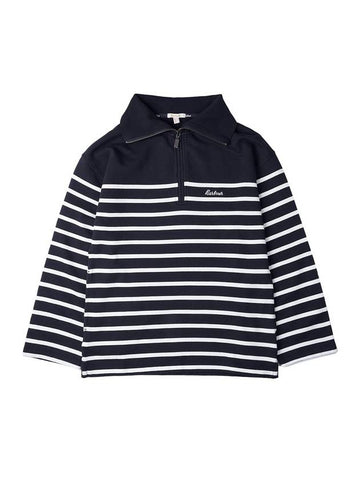 Stripe Half Zip-Up Sweatshirt Navy - BARBOUR - BALAAN 1