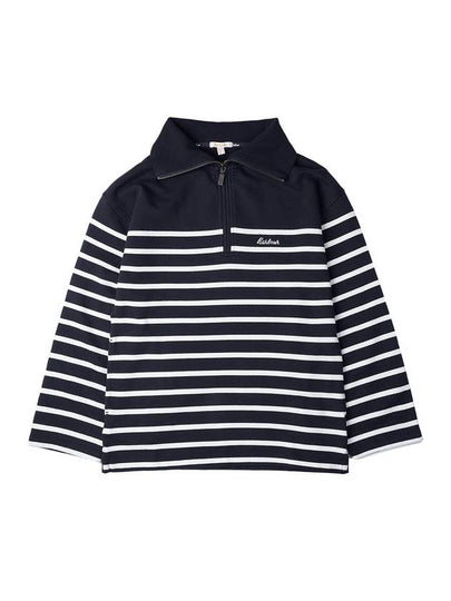 Stripe Half Zip-Up Sweatshirt Navy - BARBOUR - BALAAN 2