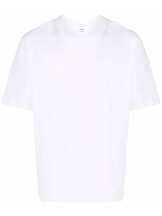 Big Heart Logo Oversized Short Sleeve T-Shirt White - AMI - BALAAN.