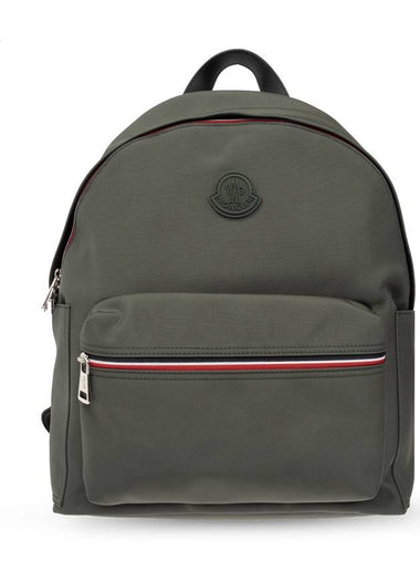 Moncler Backpack With Logo Patch, Men's, Green - MONCLER - BALAAN 1