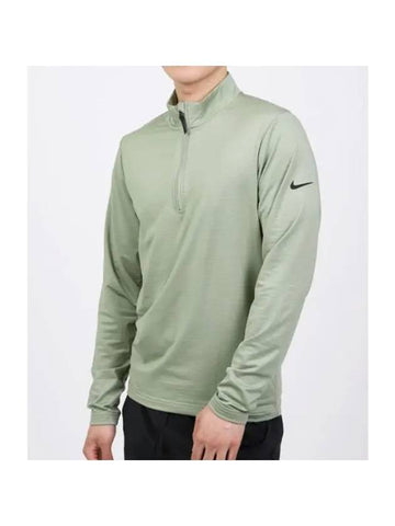 Golf Dri Fit Victory Half Zip Long Sleeve T-Shirt Oil Green - NIKE - BALAAN 1