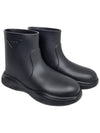 triangle logo ankle rubber bootie rain boots black - PRADA - BALAAN.