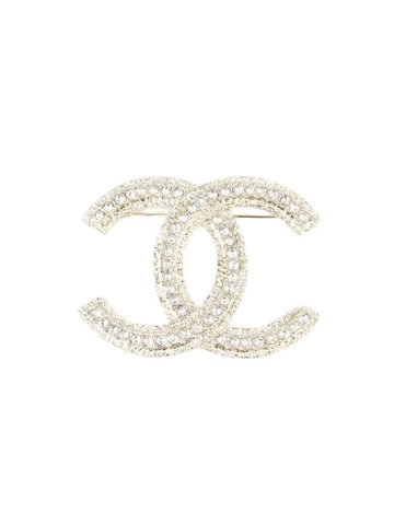 CC Logo Crystal Brooch Silver - CHANEL - BALAAN 1