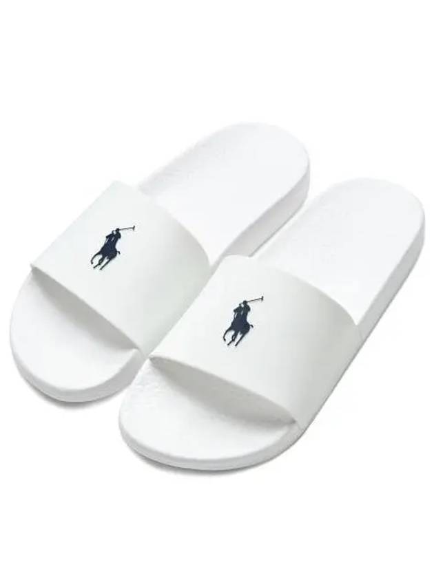 Signature Pony Slide Sandals White - POLO RALPH LAUREN - BALAAN 1