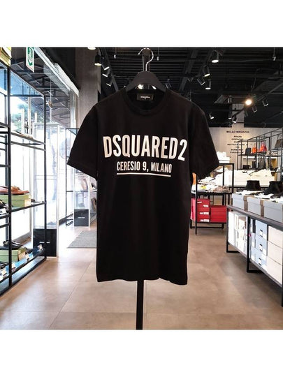 Men's Ceresio 9 Logo Short Sleeve T-Shirt Black - DSQUARED2 - BALAAN 2