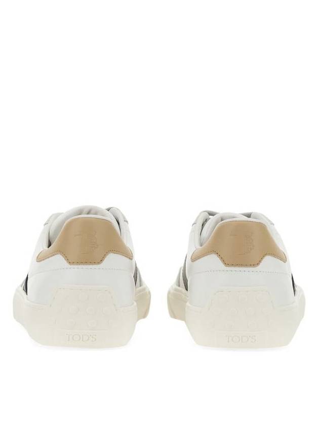 Leather Suede Low Top Sneakers White Black - TOD'S - BALAAN 10