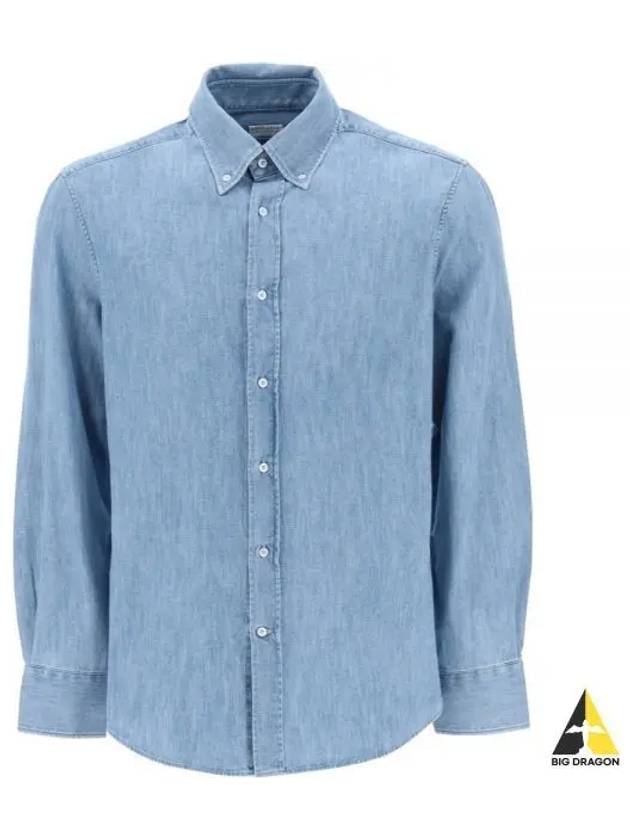 Denim Long Sleeve Shirt Light Blue - BRUNELLO CUCINELLI - BALAAN 2