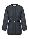 Macrocannage Belted Quilted Technical Taffeta Padding Navy - DIOR - BALAAN 3