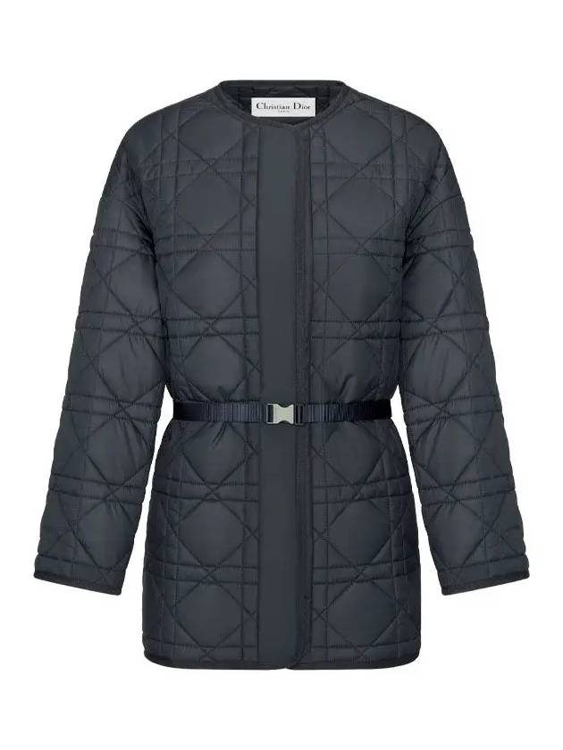 Macrocannage Belted Quilted Technical Taffeta Padding Navy - DIOR - BALAAN 3