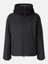 Tweed Neoprene Hooded Jacket Black - VALENTINO - BALAAN 4