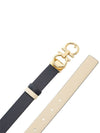 Women's Gancini Buckle Reversible Leather Belt Bone Navy - SALVATORE FERRAGAMO - BALAAN 5