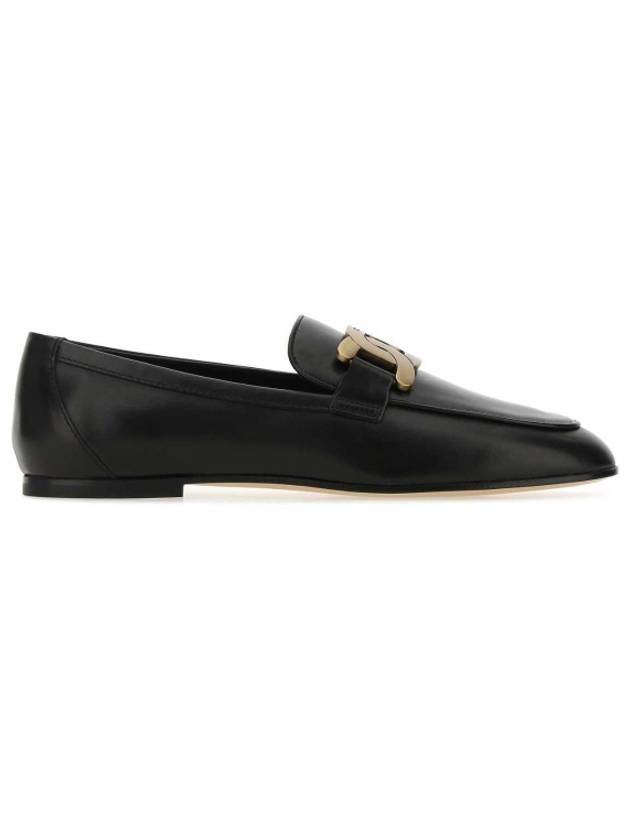 Kate Metal Logo Leather Loafers Black - TOD'S - BALAAN 2