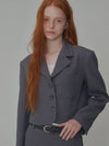 Set Classic Tailored Short Jacket Pleated Mini Skirt Grey - OPENING SUNSHINE - BALAAN 4