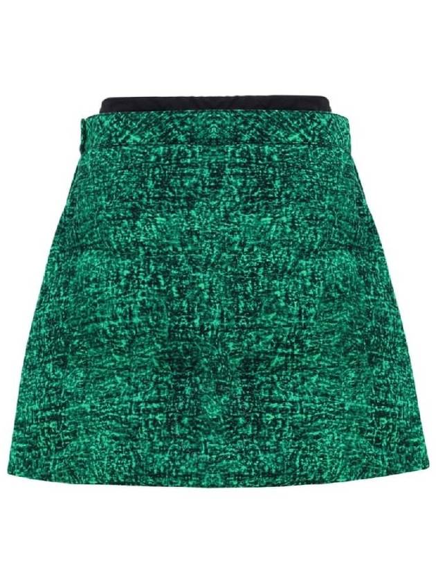 Women's Print Cotton A-Line Skirt Green - MONCLER - BALAAN 3