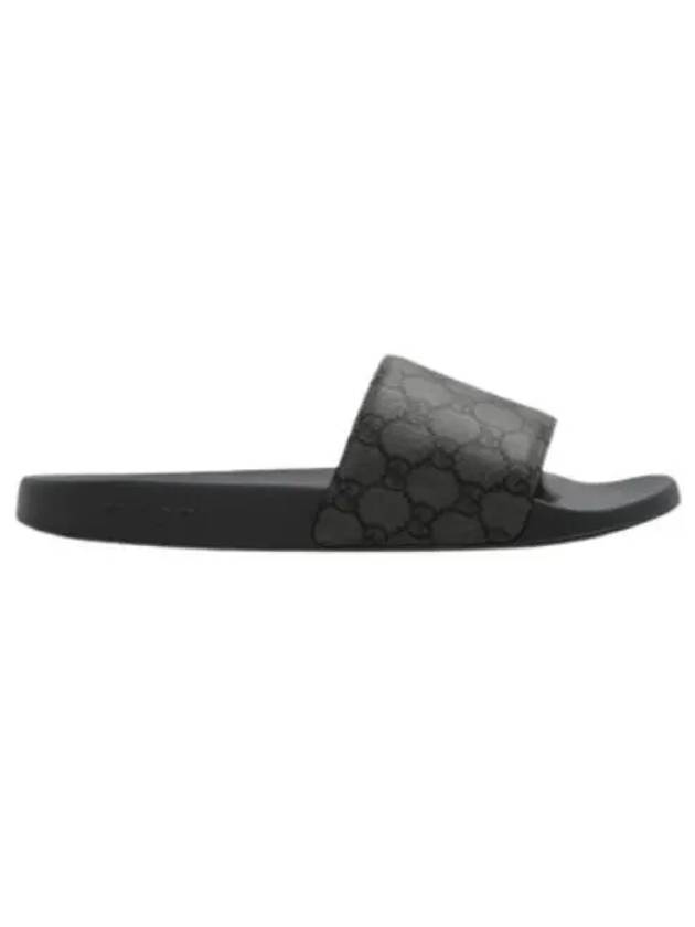 GG Monogram Slider Slippers Grey - GUCCI - BALAAN 2