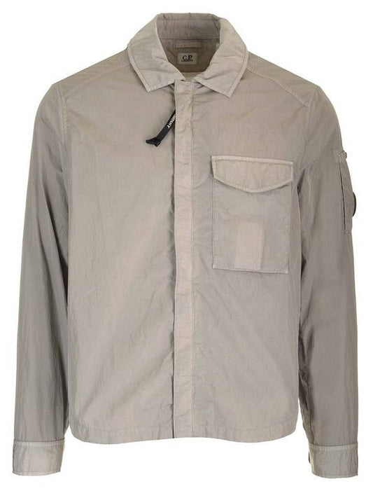 Chrome-R Pocket Long-Sleeves Shirt Grey - CP COMPANY - BALAAN 1