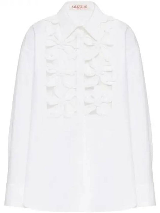 Flower cut out cotton shirt - VALENTINO - BALAAN 1