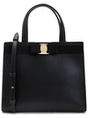 Vara Bow Top Handle Tote Bag Black - SALVATORE FERRAGAMO - BALAAN 2