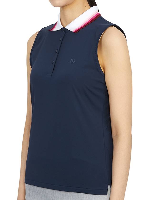 Women's Pleated Collar Silky Sleeveless Polo - G/FORE - BALAAN 3