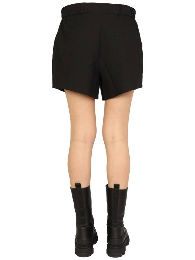 Women's Ruffle Elastic Scrunch String Shorts Black - GANNI - BALAAN 5