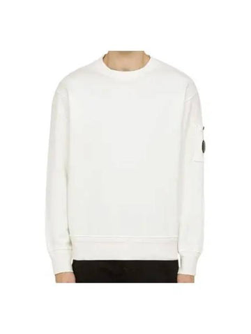 Cotton Diagonal Fleece Lens Sweatshirt White - CP COMPANY - BALAAN 1