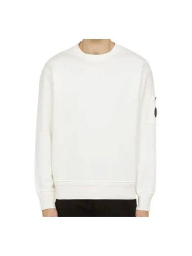 Cotton Diagonal Fleece Lens Sweatshirt White - CP COMPANY - BALAAN 1