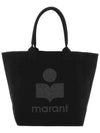 Women's Yenky Glitter Logo Tote Bag Black - ISABEL MARANT - BALAAN 2