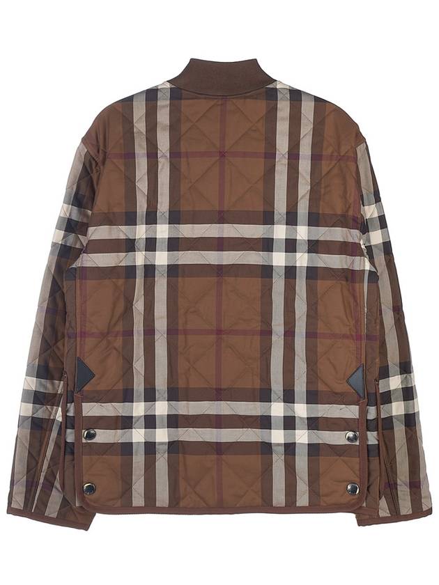 Check Stripe Quilted Bomber Jacket Brown - BURBERRY - BALAAN 3