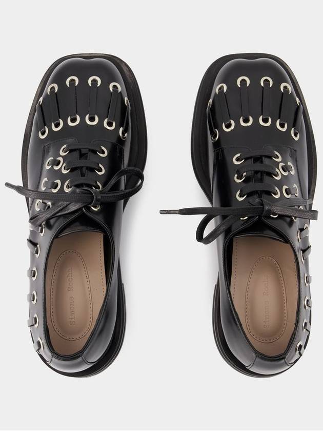 Heart Toe Grommet Brogue Loafers - Simone Rocha - Leather - Black - SIMONE ROCHA - BALAAN 4